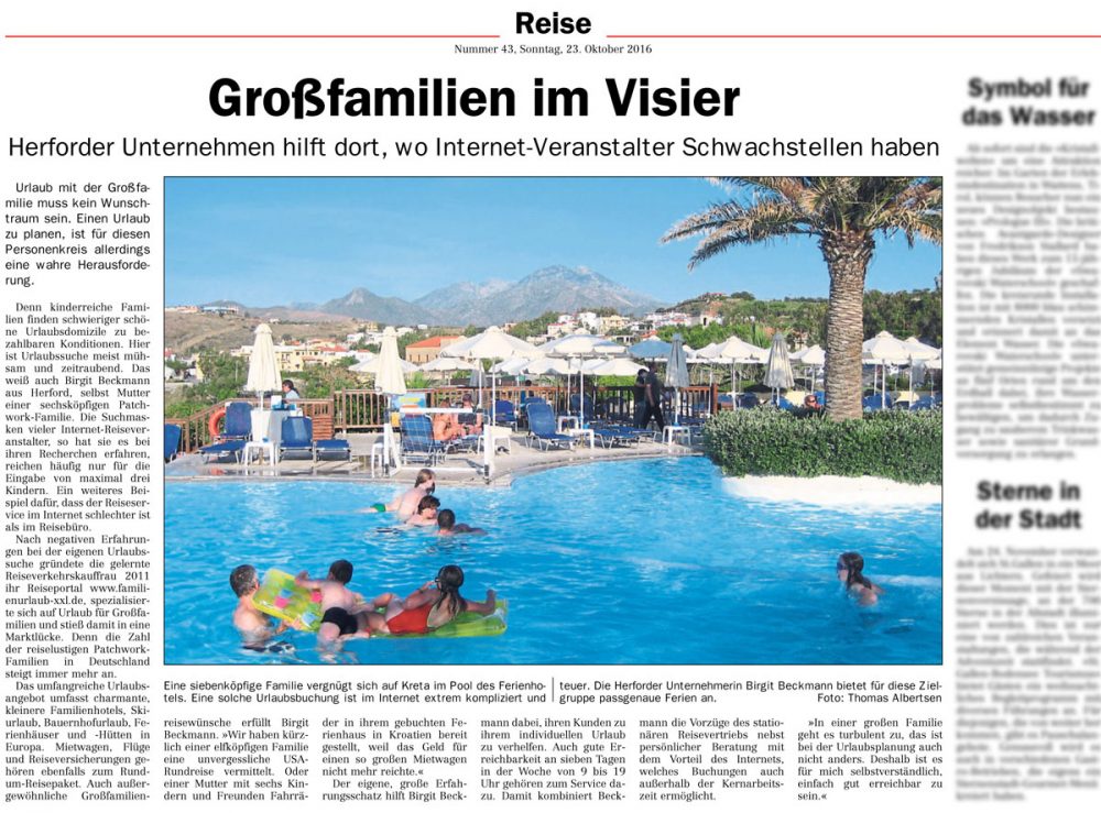 Presse Großfamilien Urlaub